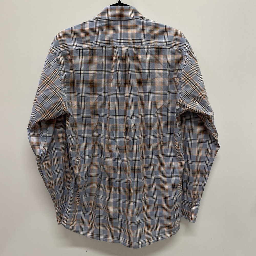 Gitman Bros Tattersall Plaid Men's M Button Down Dress Shirt USA Orange Blue - Picture 6 of 6